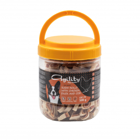 Recompense delicioase pentru caini Agility, pui si rata cu cod, 500g [1]