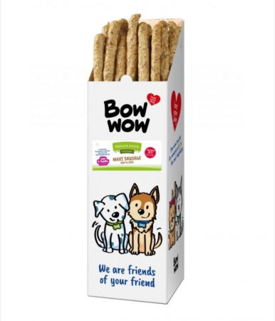 Caini - Recompense delicioase pentru caini Bow Wow, Maxi Carnati, 40 bucati