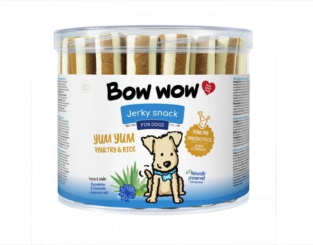 Recompense delicioase - Recompense delicioase pentru caini Bow Wow, Pasare si orez, 35 buc