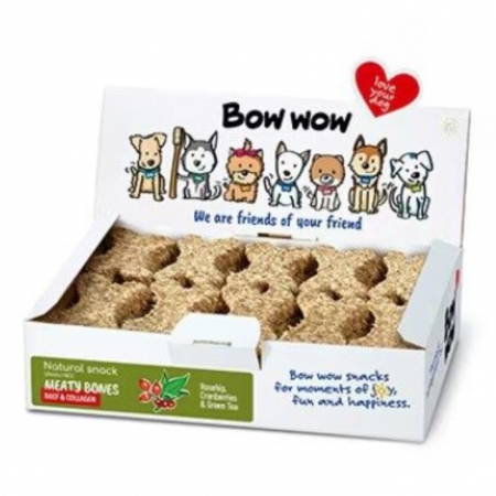 Caini - Recompense delicioase pentru caini Bow Wow, Oase cu carne de pasare si colagen, 30 buc