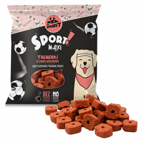 Recompense delicioase - Recompense pentru caini Mr. Bandit SPORT MAXI, vita, 500g