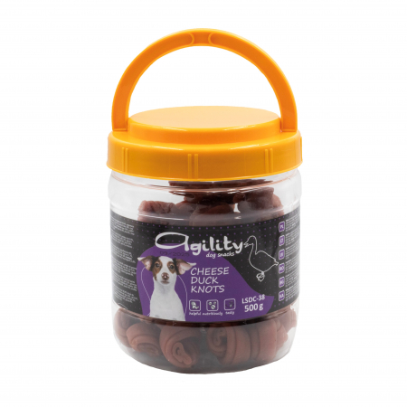 Recompense delicioase pentru caini Agility, noduri din carne de rata cu branza, 500g [1]