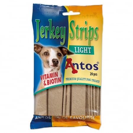 Caini - Recompense pentru caini Antos Jerkey Strips Light - 20 bucati
