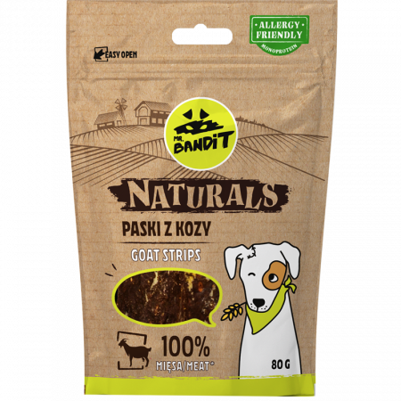 Recompense delicioase - Recompense pentru caini Mr. Bandit Natural, capra, 80g