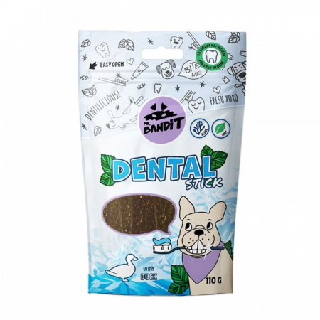 Caini - Recompense pentru caini Mr. Bandit DENTAL STARS, rata, 110g