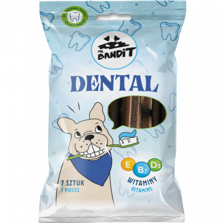 Caini - Recompense pentru caini Mr. Bandit DENTAL STICKS,   7 buc - 140 g