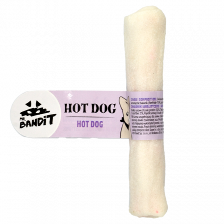 Caini - Recompense pentru caini Mr. Bandit Hot Dog, piele de vita - 12 cm