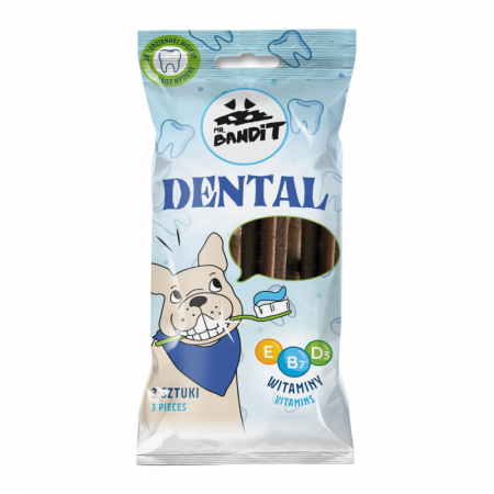 Recompense delicioase - Recompense pentru caini Mr. Bandit DENTAL STICKS, 3 buc - 60 g