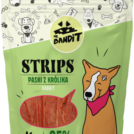 Caini - Recompense pentru caini Mr. Bandit STRIPS, iepure, 80g