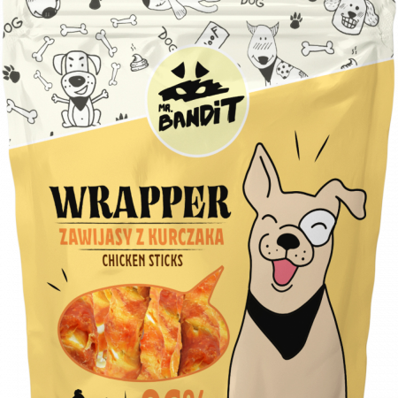 Recompense delicioase - Recompense pentru caini Mr. Bandit WRAPPER, sticks, Pui, 500 g