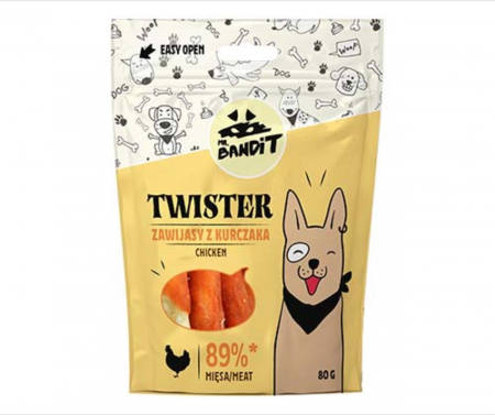 Recompense delicioase - Recompense pentru caini Mr. Bandit WRAPPER, sticks, Pui, 80g