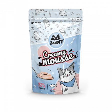 Pisici - Recompense pentru pisici Mr. Bandit CAT Creamy Mousse, somon, 60 g