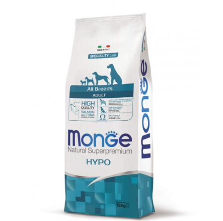 Caini - Monge Natural Superpremium Hypoallergenic Adult All Breeds - Somon si Ton - 12kg