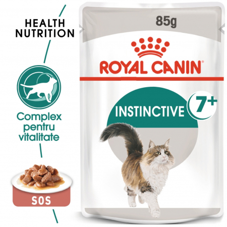 Pisici - Royal Canin Instinctive 7+, plic hrană umedă pisici, (în sos), 12x85g