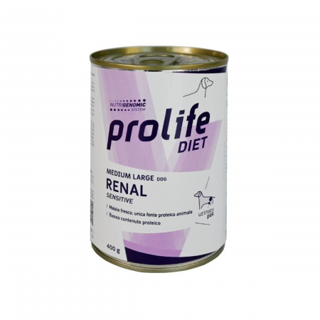 Caini - Dieta veterinara umeda prolife renal sensitive pentru caini de talie medie/mare cv 400g