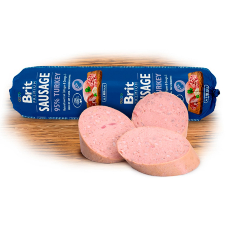 Salam pentru caini Brit cu Curcan 800 g [2]