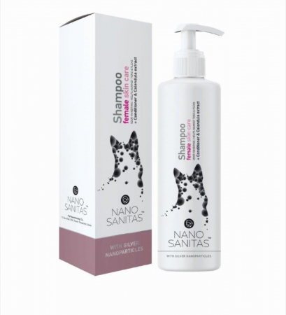 Caini - Șampon pentru îngrijirea pielii la câini, special pentru Femele cu nanoparticule de argint - 250 ml