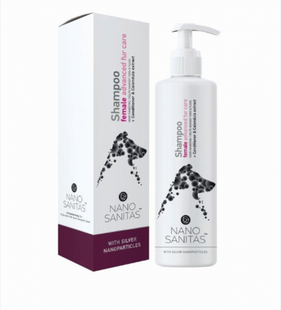 Caini - Șampon pentru îngrijirea blănii la câini, special pentru Femele cu nanoparticule de argint - 250 ml