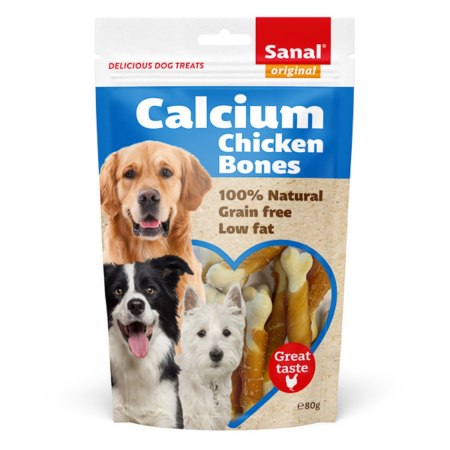 Caini - Sanal Dog Calcium Chicken Bones Doypack 80 g