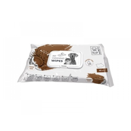 Igiena si ingrijire caini - Servetele M-PETS, cocos, 15x20 cm, 40 buc