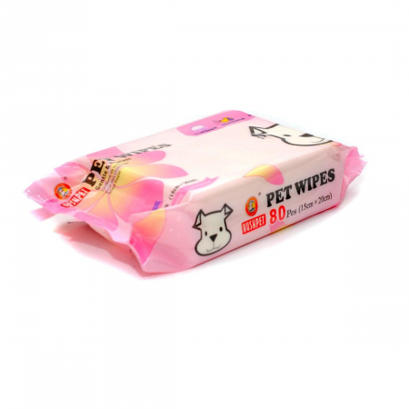Igiena si ingrijire caini - Servetele umede pentru caini, HUSHPET Floral 80 buc