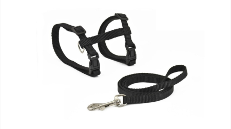 Lese, Hamuri si Zgarzi - Set lesa 10 mm - 120 cm si ham 10 mm x 27-45 cm Nayeco - Pisica - Negru