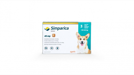 Deparazitare externa - Simparica Caine 40 mg (10 - 20 kg), 3 comprimate