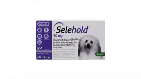 Antiparazitare interne si externe - Selehold pentru caini 30 mg / ml (2.6 - 5 kg), 3 x 0.25 ml
