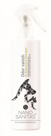 Solutii Atractante si repelente - Spray împotriva mirosurilor neplăcute pentru accesoriile și spațiul de locuit al animalelor - 250 ml