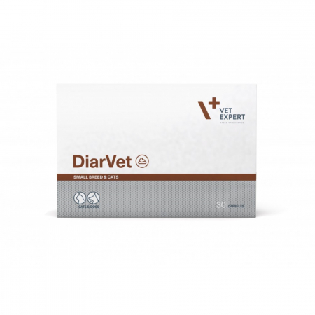 Pisici - Sprijin rapid în gestionarea diareei la câini de talie mică și pisici, DiarVet Twist Off, Vet Expert, 30 capsule