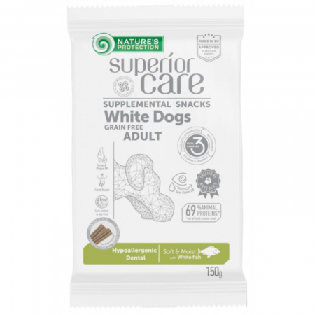 Recompense delicioase - Superior Care Hypoallergenic Dental with White Fish - 150g