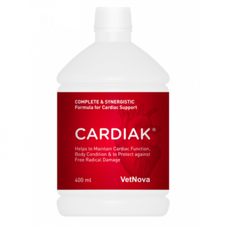 Afectiuni cardio - Supliment alimentar pentru sprijinul functiei cardiace la caini si pisici, CARDIAK® vetNova, 400 ml