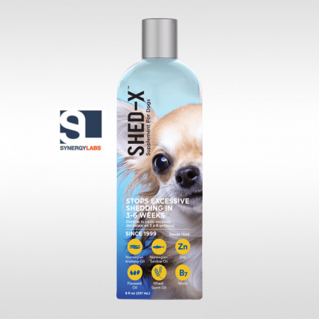 Suplimente nutritive, vitamine - Supliment anti naparlire pentru caini SHED-X, Synergy Labs, talie mica, 237 ml