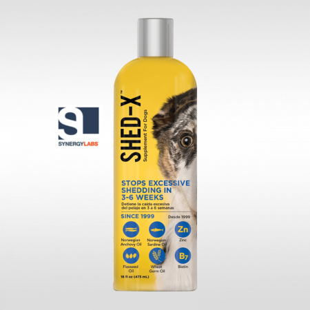 Suplimente nutritive, vitamine - Supliment anti naparlire pentru caini SHED-X, Synergy Labs, talie mica, 473 ml