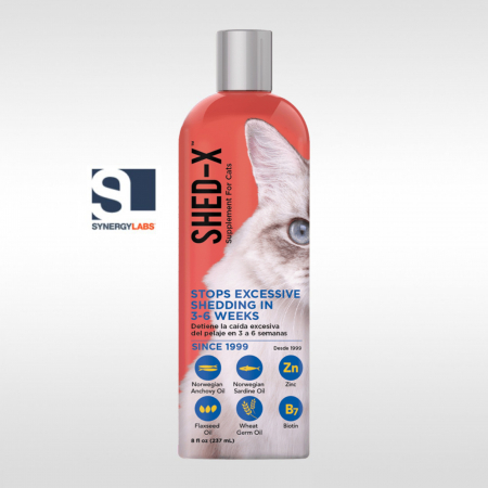 Pisici - Supliment anti naparlire pentru pisici SHED-X, Synergy Labs, 237 ml