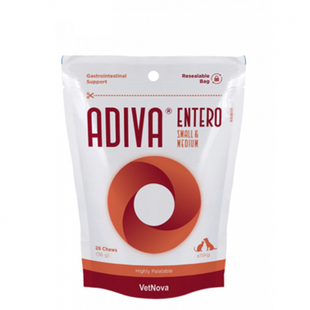 Caini - Hrana complementara pentru procesele digestive și intestinale, Adiva Entero Small & Medium, VetNova, 28 chew, 570 mg