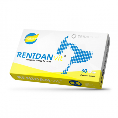 Afectiuni Renale / Urinare - Supliment RENIDAN vit® – Comprimate masticabile pentru câini și pisici, 30 comprimate