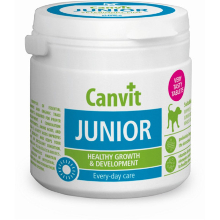 Suplimente nutritive, vitamine - Supliment pentru caini Canvit Junior Dogs 100 gr