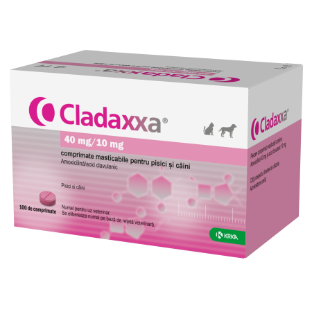 Caini - Cladaxxa 40mg/10mg caini si pisici 10 comprimate masticabile