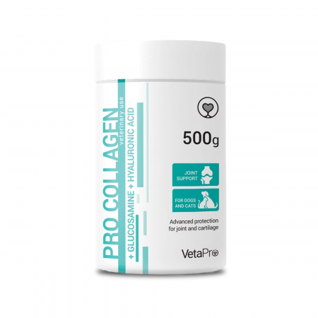 Suplimente nutritive, vitamine - VETAPRO pro collagen pudra 500g suport articulatii si cartilaje pentru caini si pisici