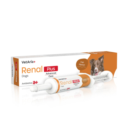 VetAria+ Renal Plus Dogs, Pastă palatabilă cu aromă de pește, Seringă preumplută de 60 ml [0]