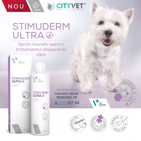 Sampon, tratament alopecie, caini cu blana lunga, Stimuderm Ultra, Vet Expert, 250ml [1]