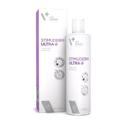 Dermatologice Pisici - Sampon, tratament alopecie, caini cu blana lunga, Stimuderm Ultra, Vet Expert, 250ml