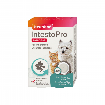 Afectiuni Digestive - Tablete digestive pentru caini si pisici beaphar intestopro s 20tb/cut