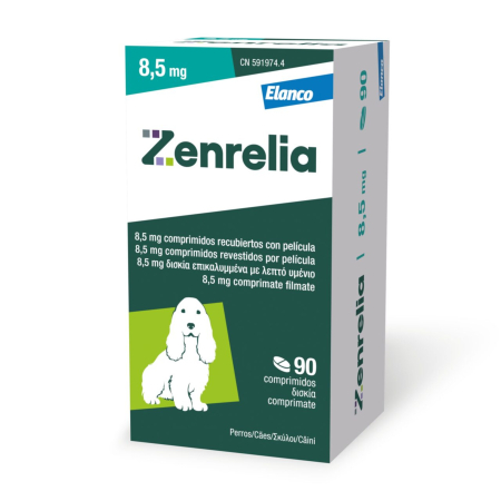 Farmacie Caini - ZENRELIA, Supliment destinat câinilor predispuși la reacții alergice cutanate,  8.5 mg - 90 tablete