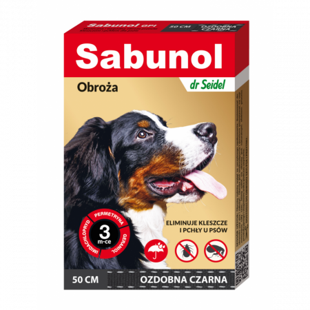Caini - Zgarda antiparazitara caini , Sabunol GPI talie medie 10-25 kg Negru , 50 cm