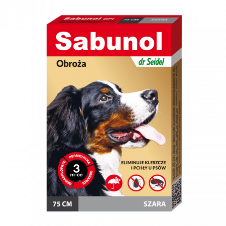Caini - Zgarda antiparazitara caini , Sabunol GPI talie mare 25-50 kg Negru , 75 cm