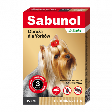 Caini - Zgarda antiparazitara caini , Sabunol GPI talie mica 2-10 kg GOLD , 35 cm