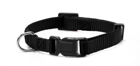 Hamuri, Lese si Zgarzi - Zgarda nylon Record- 2.5 cm x 48-73 cm - Negru