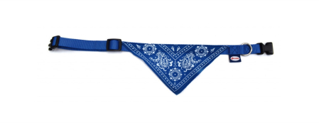Hamuri, Lese si Zgarzi - Zgarda nylon Record cu bandana - XS 30-45 cm - Albastru